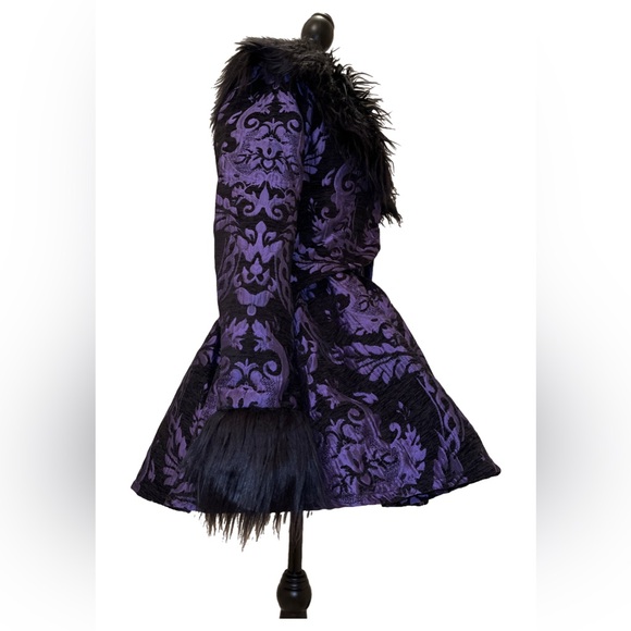 Dolls Kill / Widow Purple Brocade Sultry Sins Matching Dress Set - Picture 6 of 14